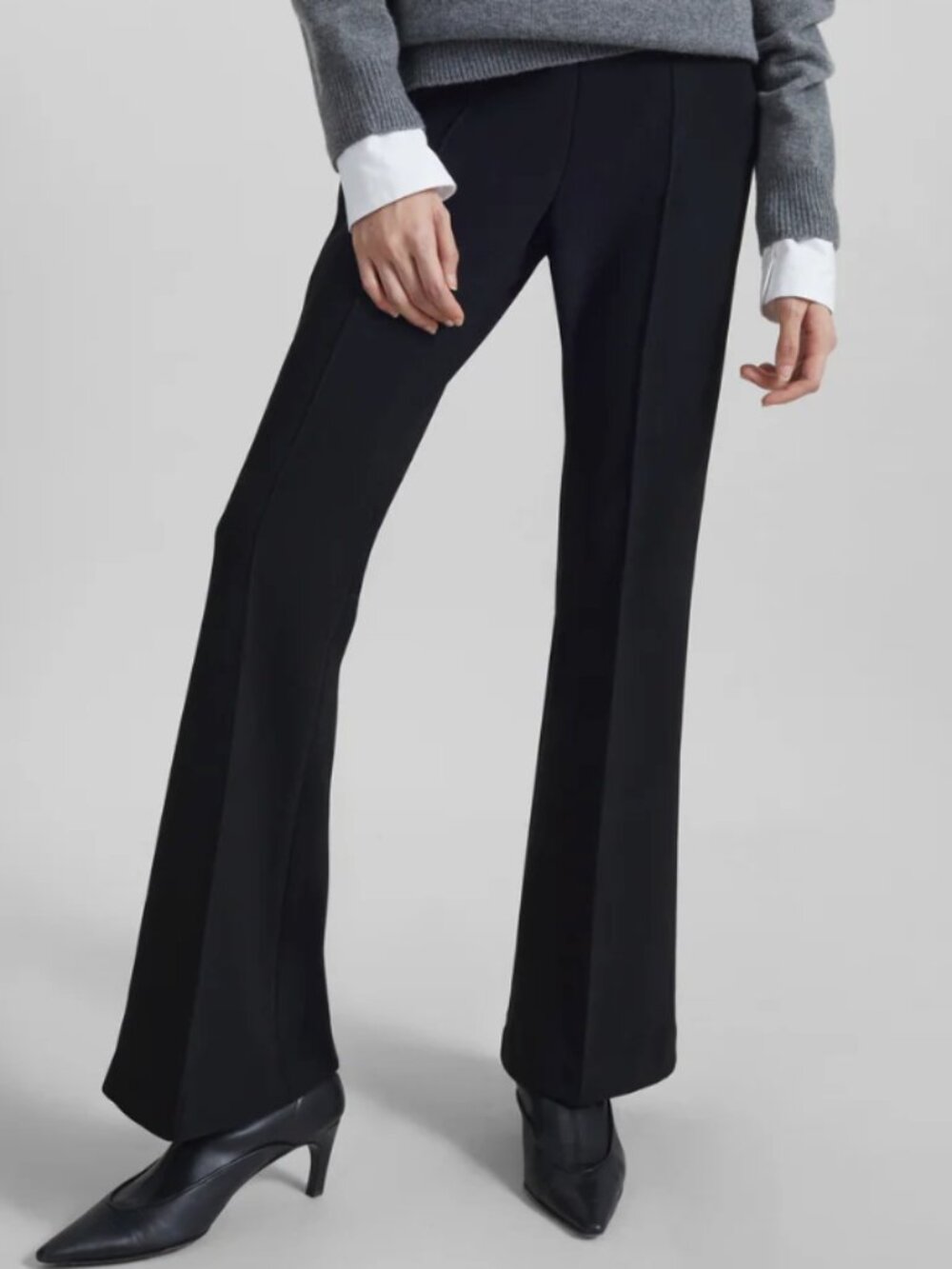 The Frankie Shop Black Tailored Flare Trousers